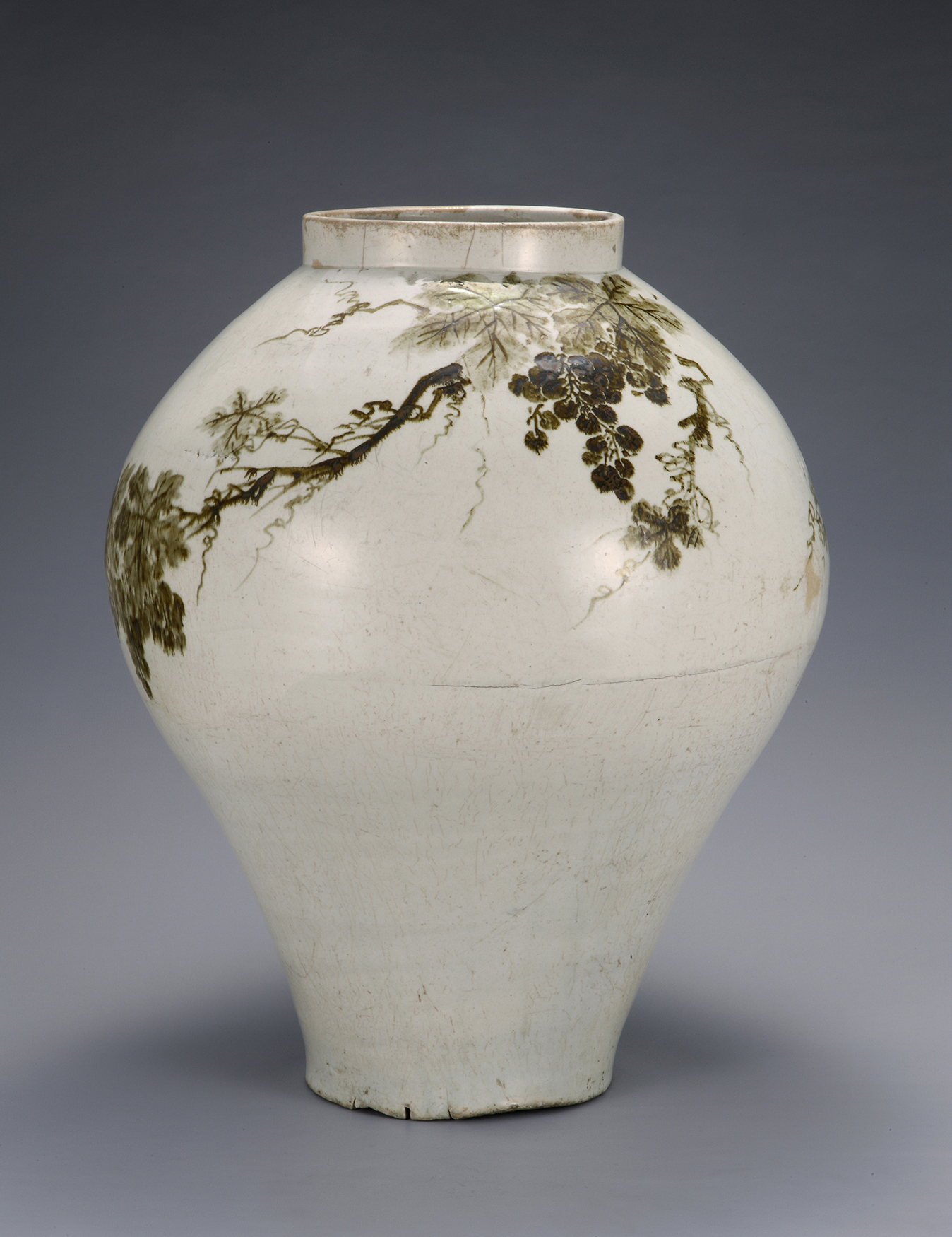 Jar with Grapevine Design in Underglaze Iron 