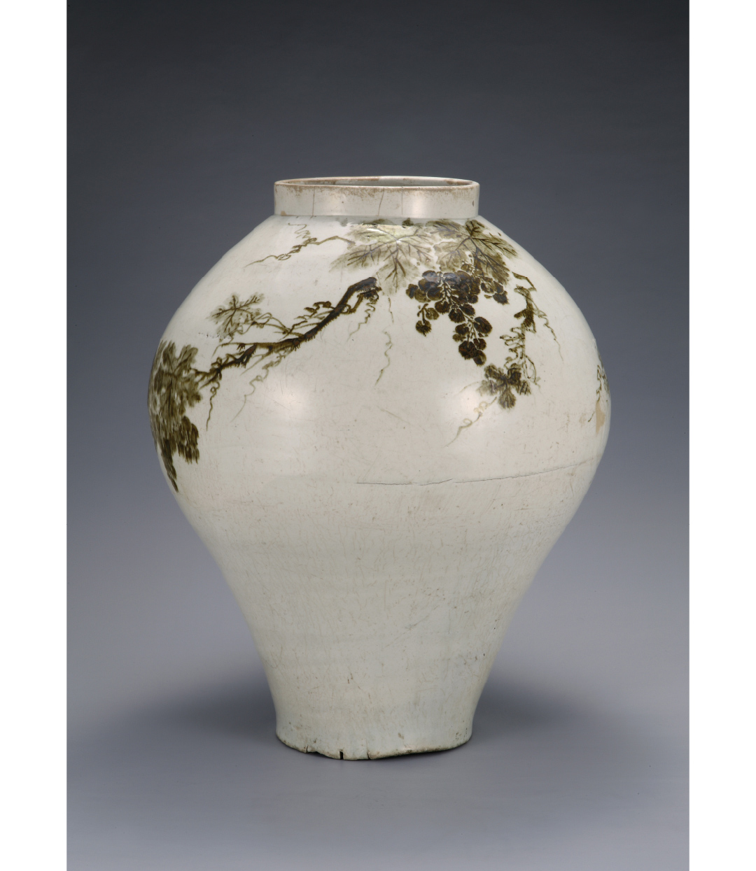 Jar with Grapevine Design in Underglaze Iron